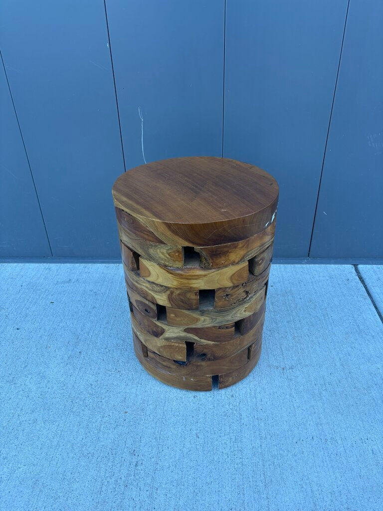 Stacked Wood Side Table