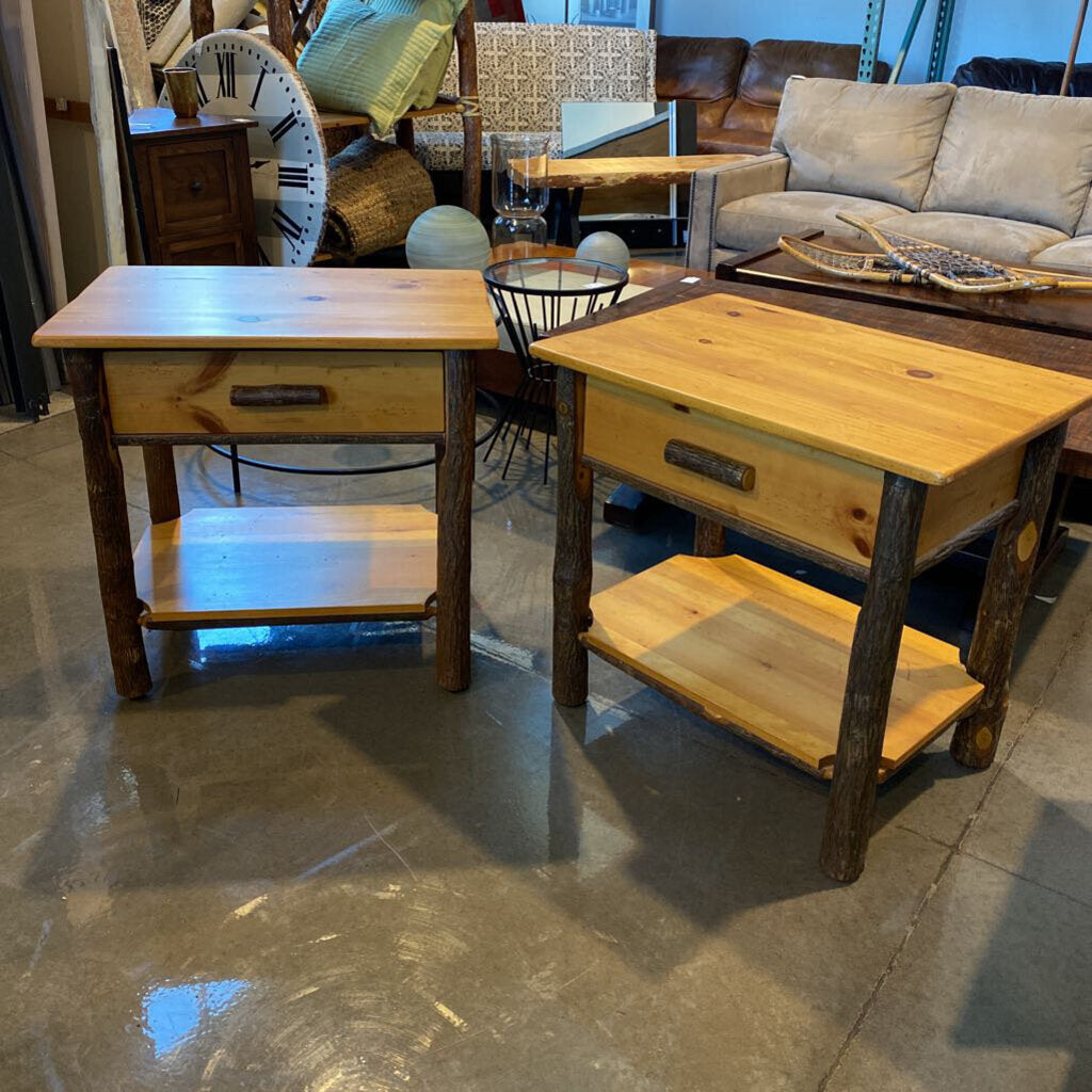 Hickory Night Stands - Set Of 2
