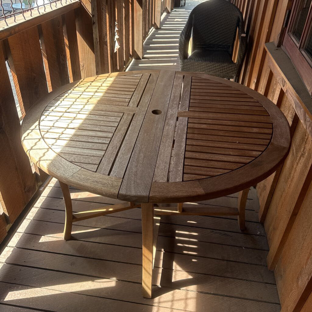 Folding Round Teak Table