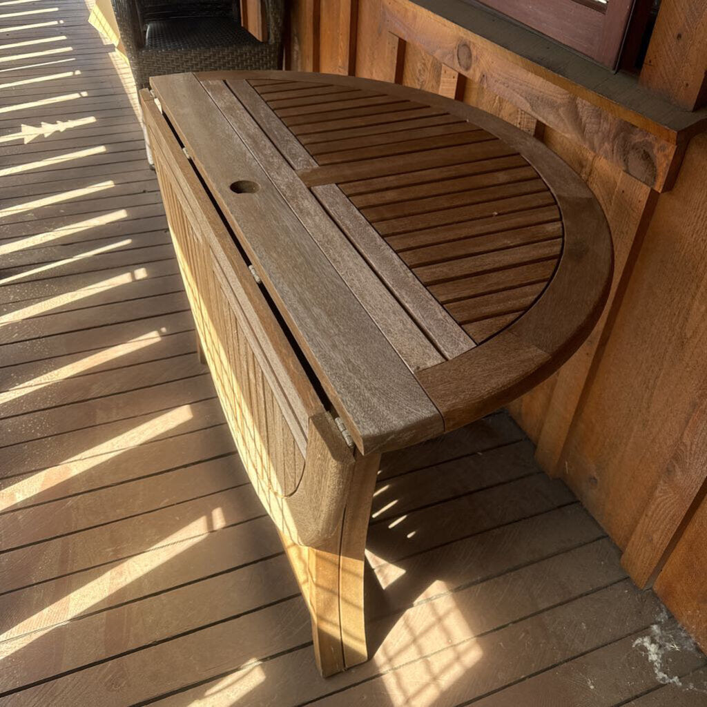 Folding Round Teak Table