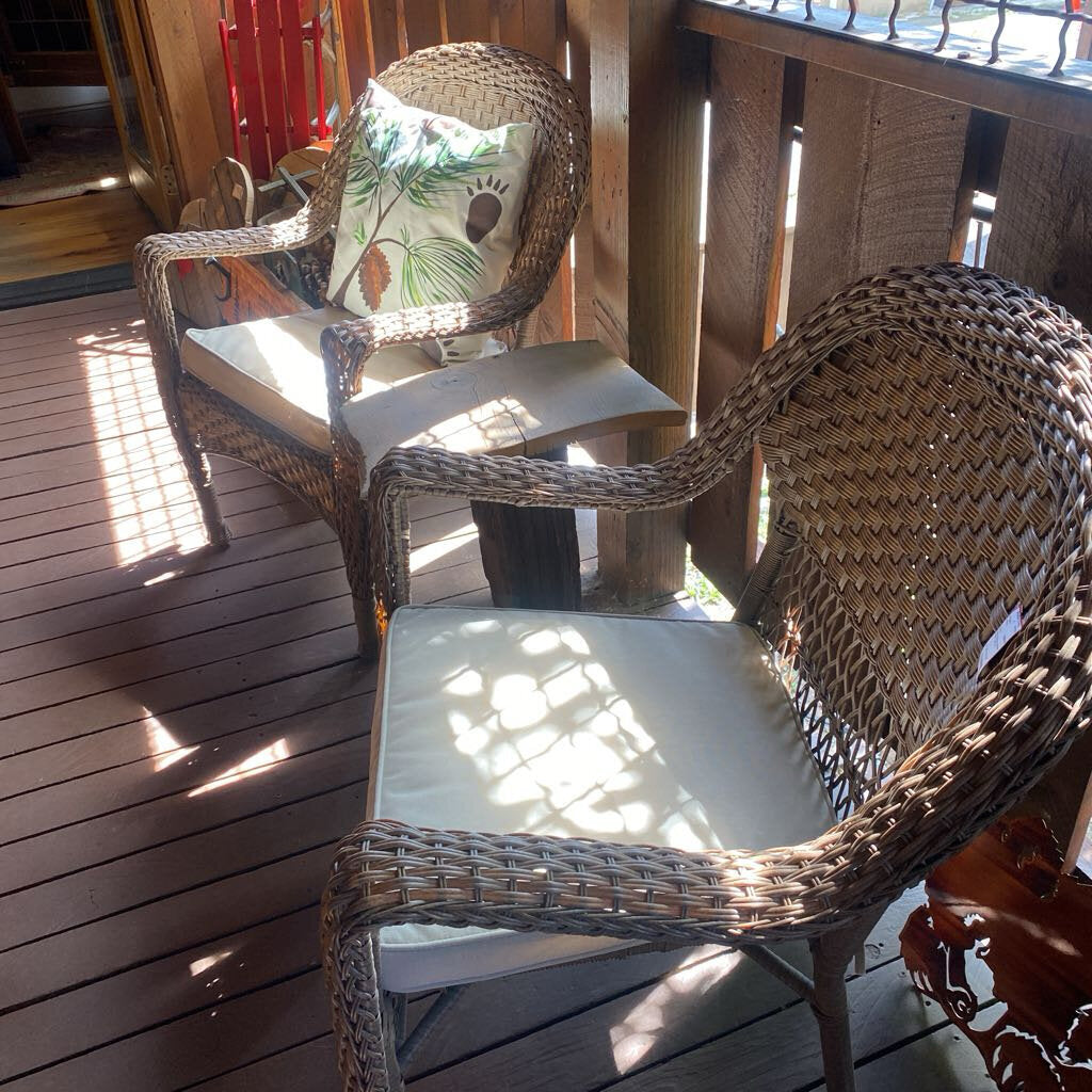 Indoor/Outdoor Wicker Chairs - Set Of 2