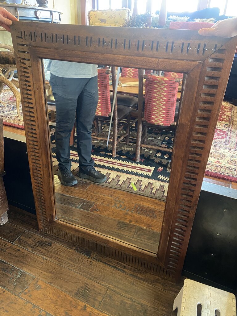 Rustic Wood Framed Mirror