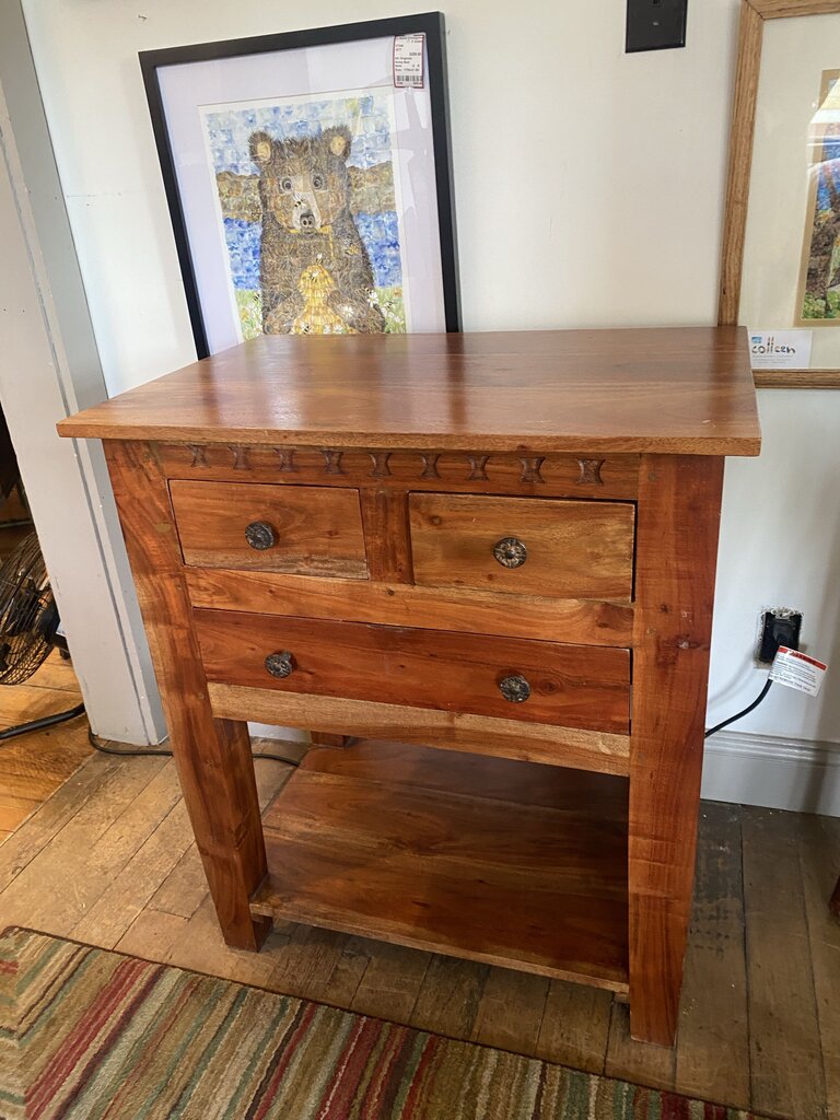 Acacia Three Drawer Side Table