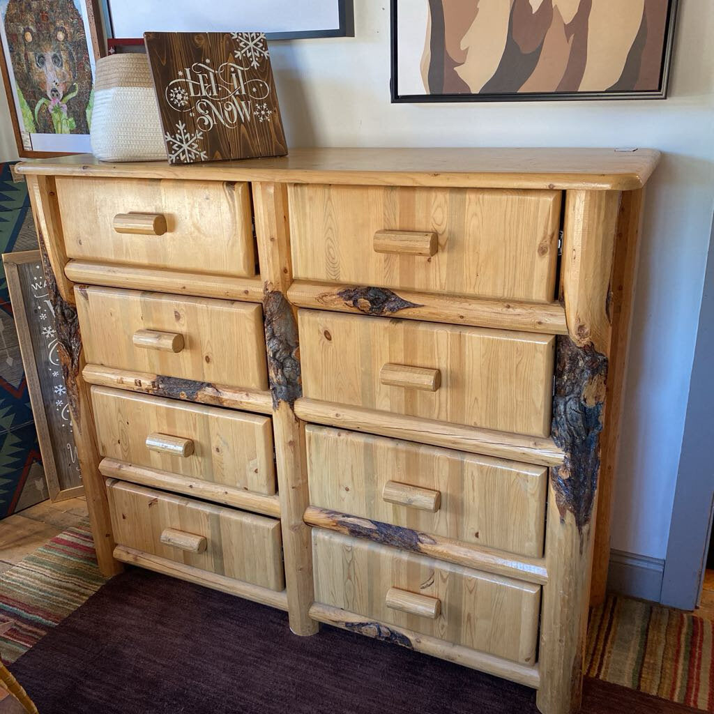 Lodge Pole Pine Eight Drawer Dresser