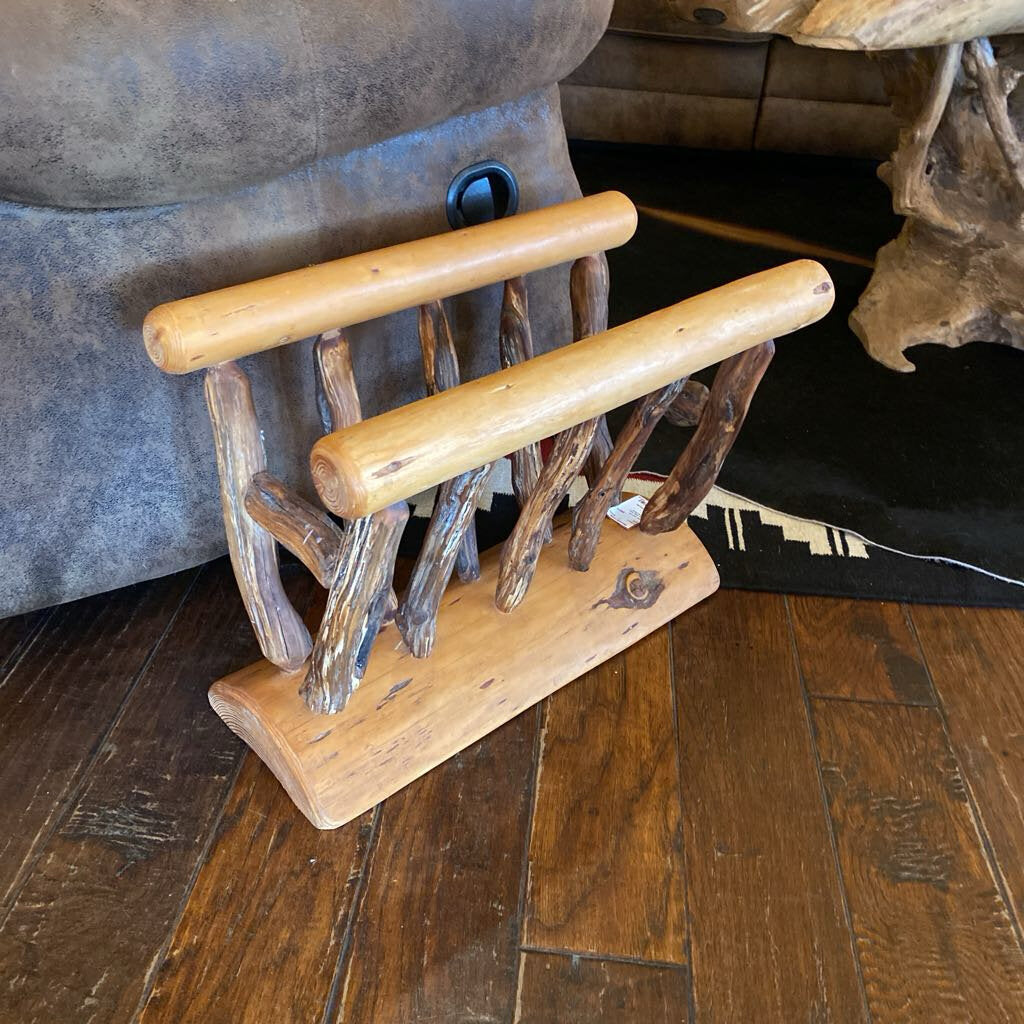Lodge Pole Pine Magazine Rack