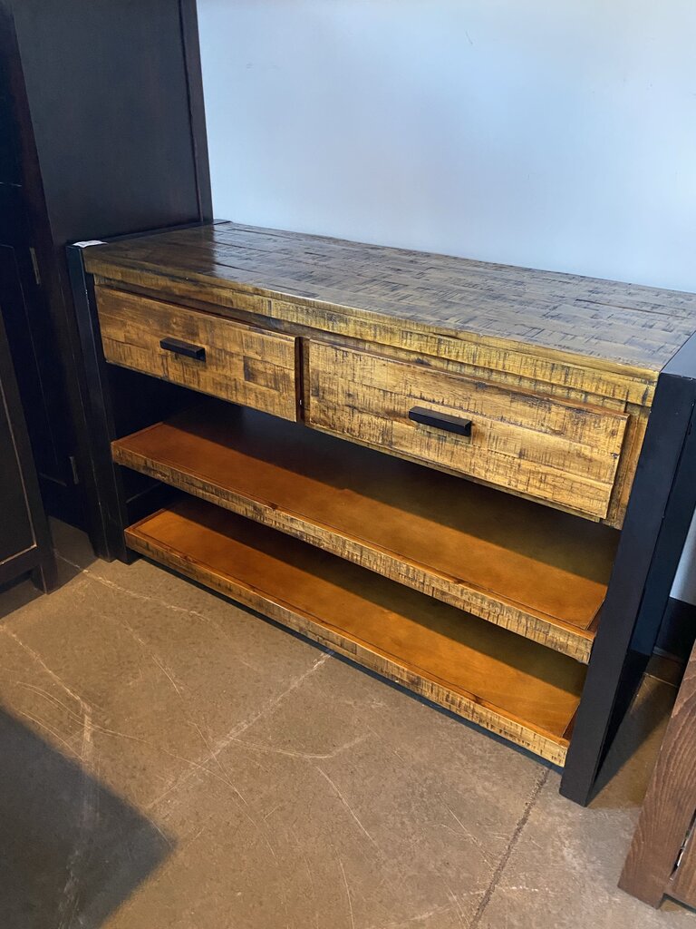 Rustic Wood And Metal Console Table
