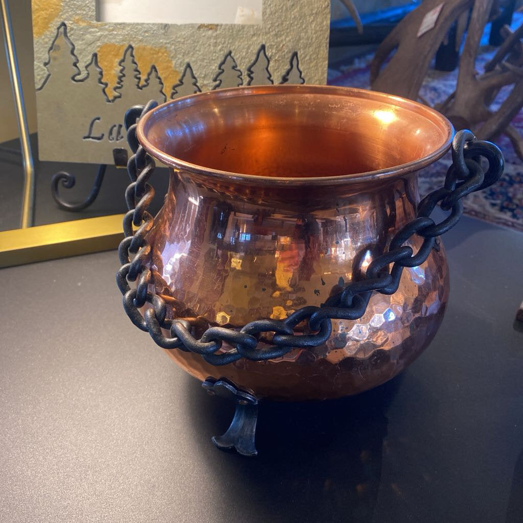 Vintage French Hammered Cauldron