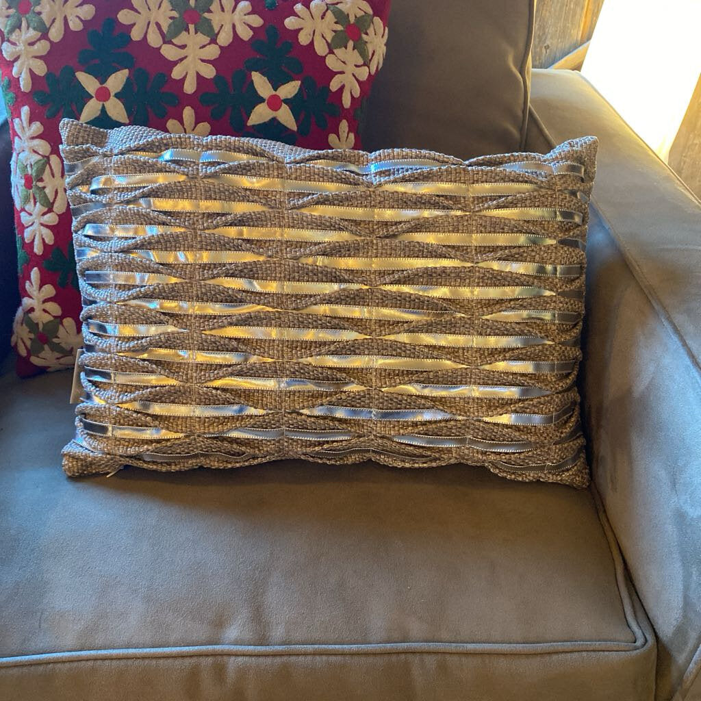 Sivaana Silver Woven Pillow
