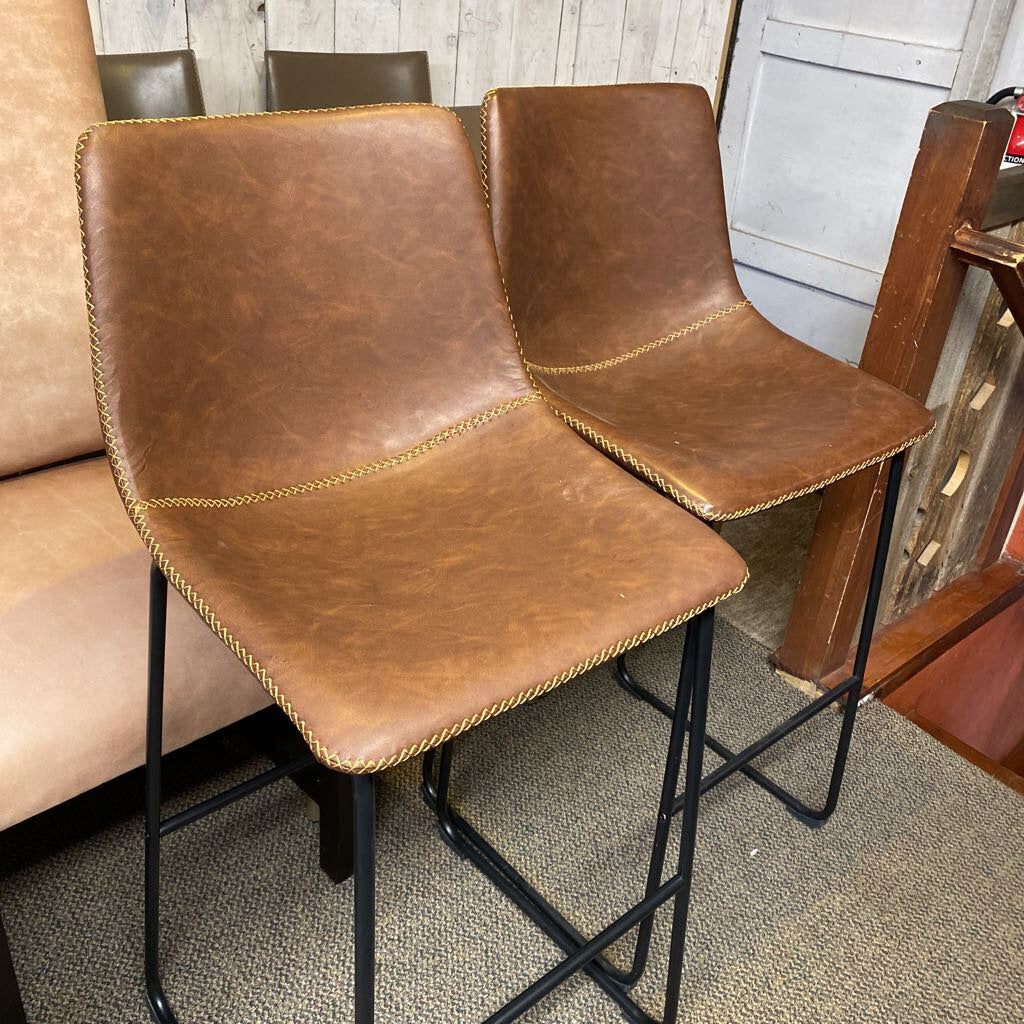 Diamond Sofa Faux Leather Bar Stool - Set Of 2