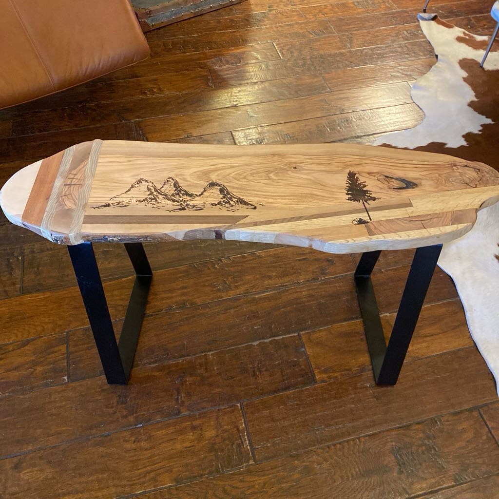 Custom Made Bench With Epoxy Imagery