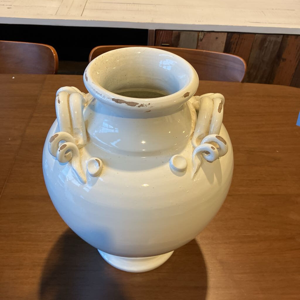 White Italian Ceramic Vase