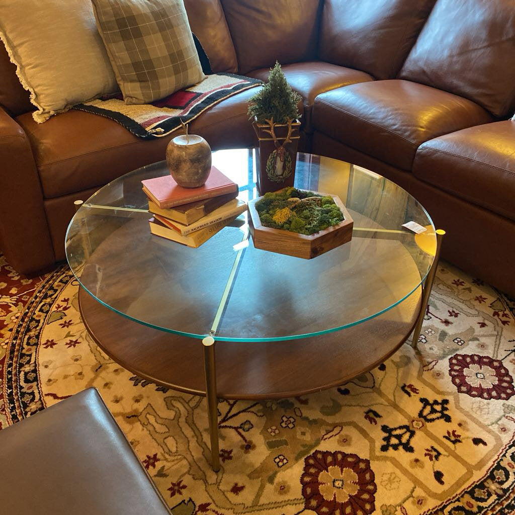 West Elm Mid-Century Art Display Round Coffee Table