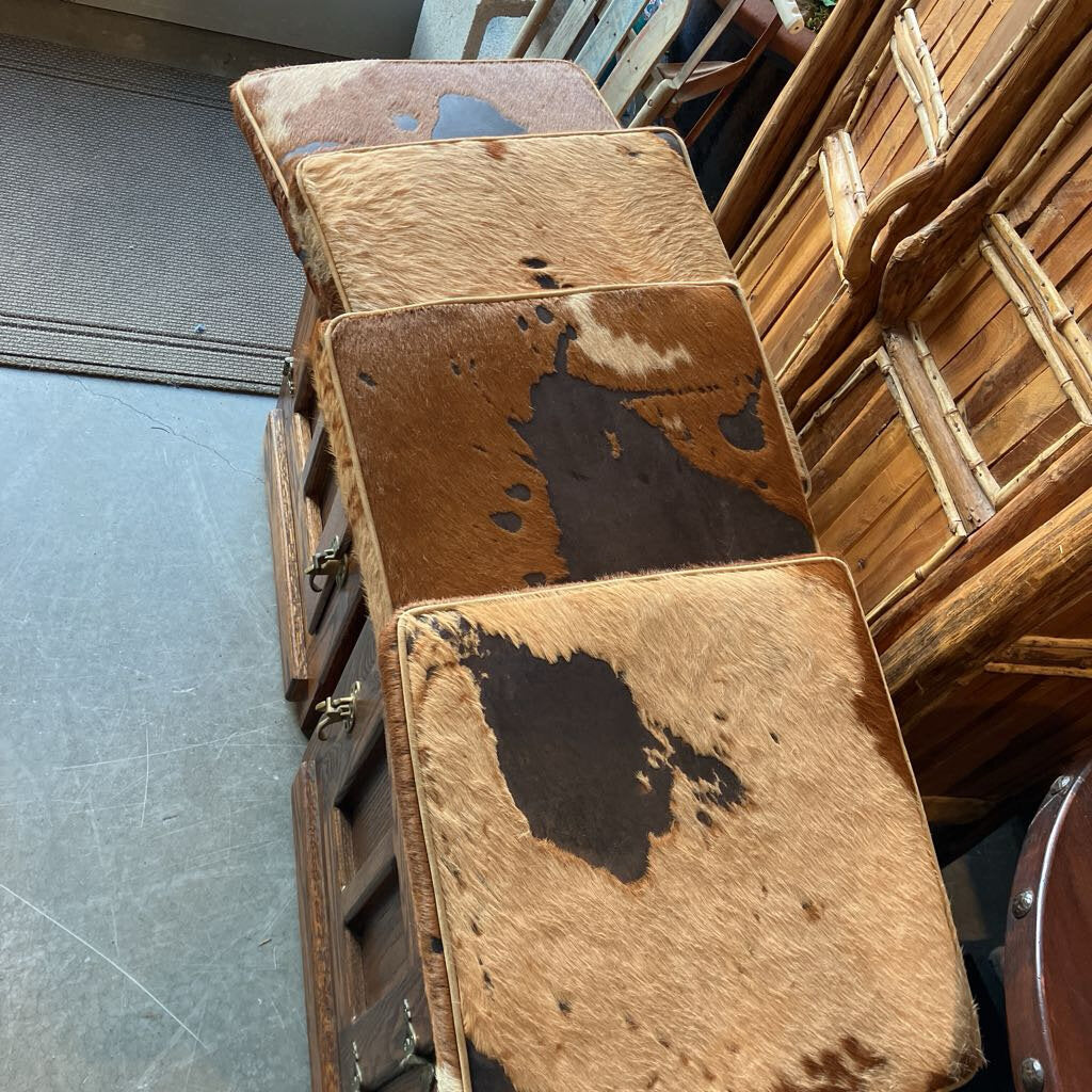 Cow Hide Hearth Pillows - Set Of 2