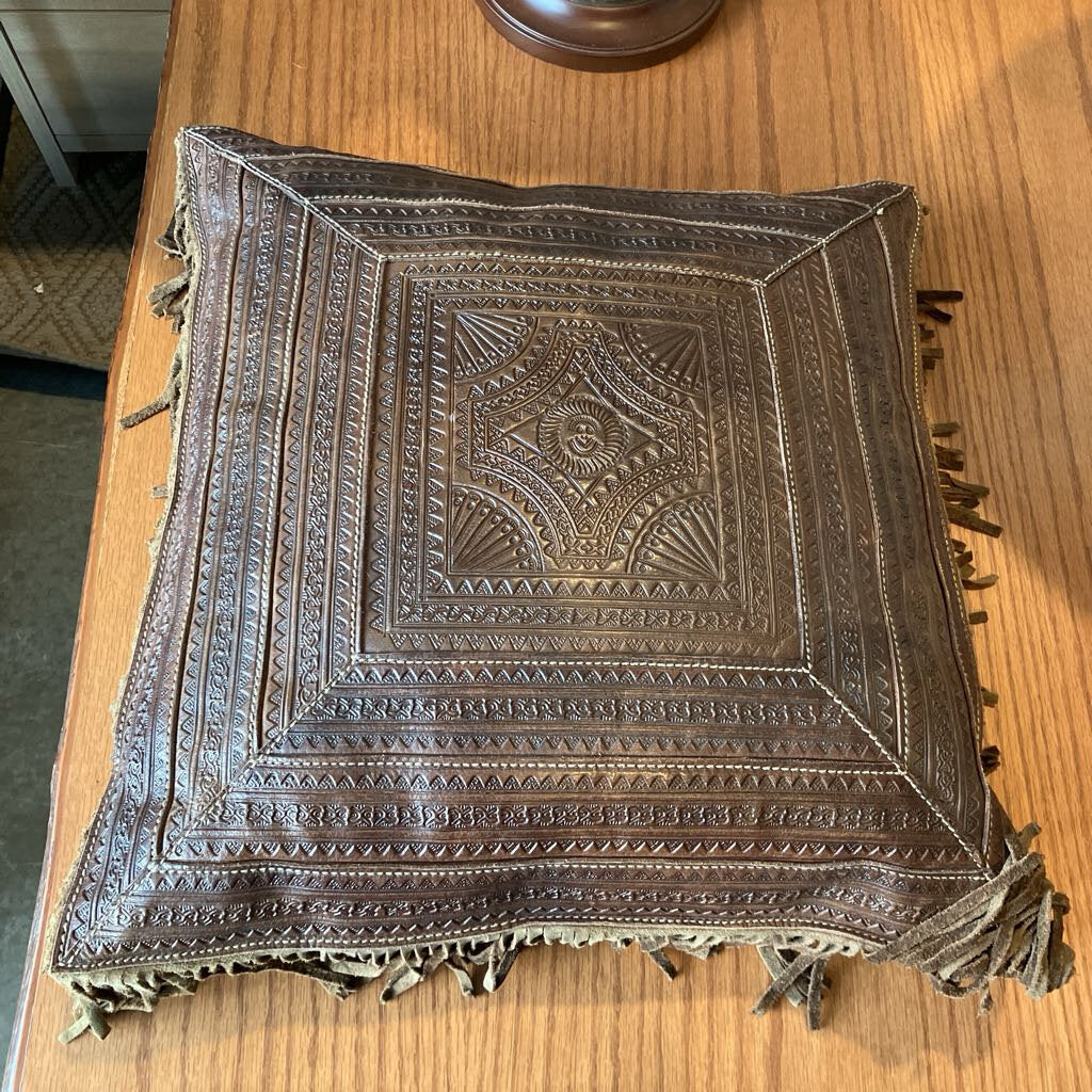 Ralph Lauren Pinyon Leather Fringe Pillow