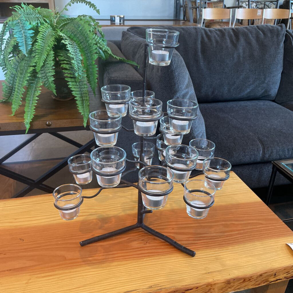 Crate & Barrel Iron Tree Candle Holder