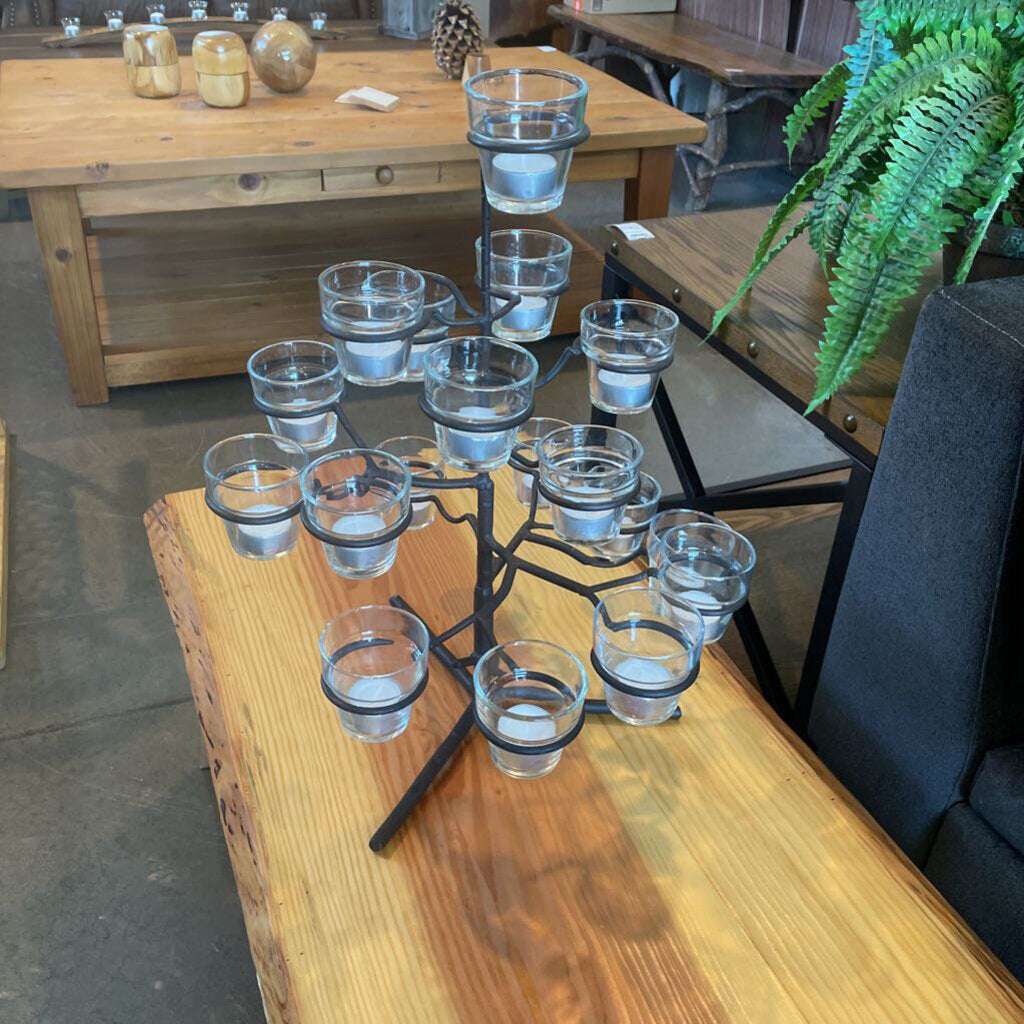Crate & Barrel Iron Tree Candle Holder