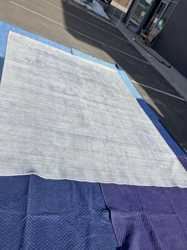 Restoration Hardware Marled Stripe Wool Rug In Gray