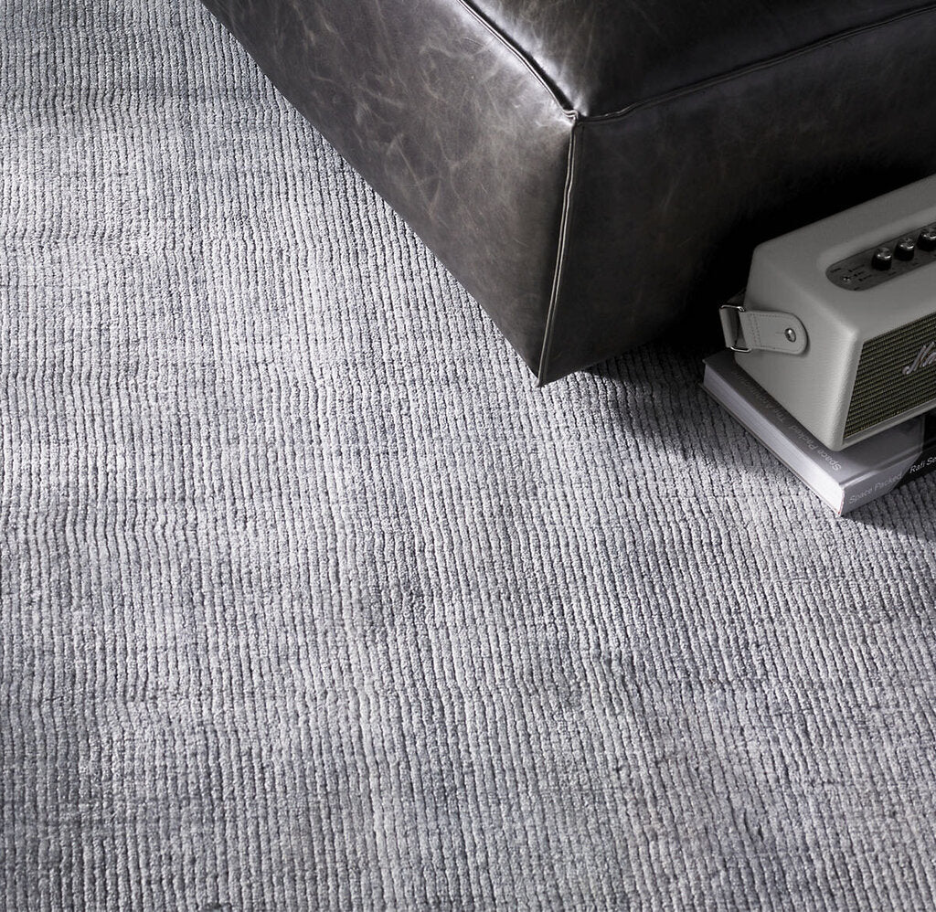 Restoration Hardware Marled Stripe Wool Rug In Gray
