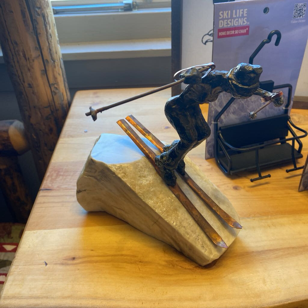 Skier Statue By James Hacker