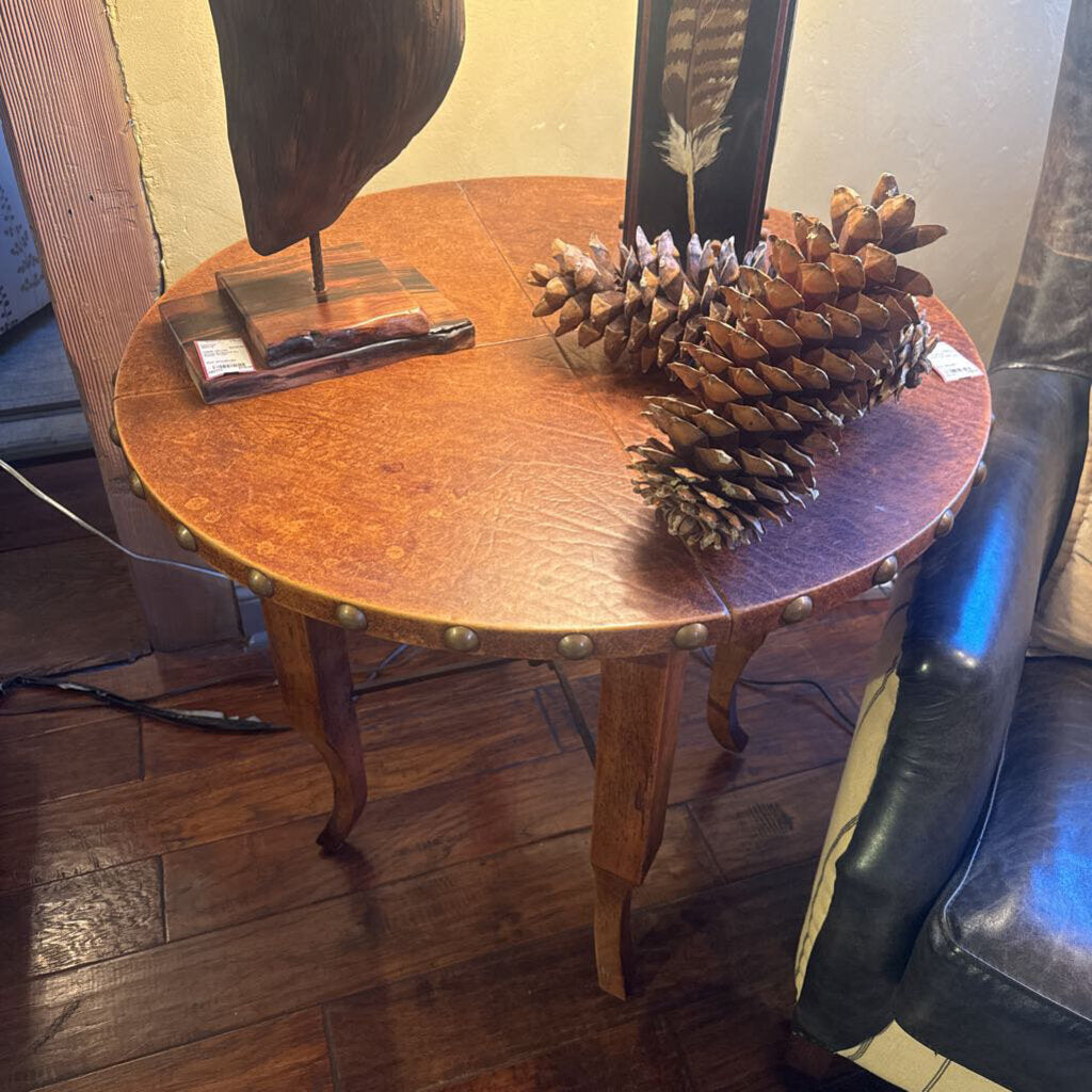Leather Top Side Table