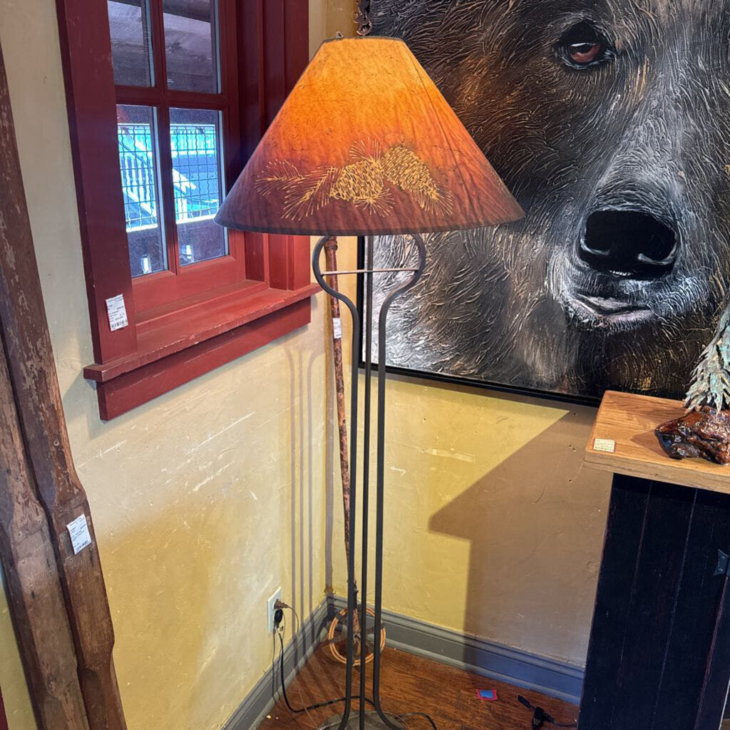 Iron Floor Lamp/Pinecone Shade