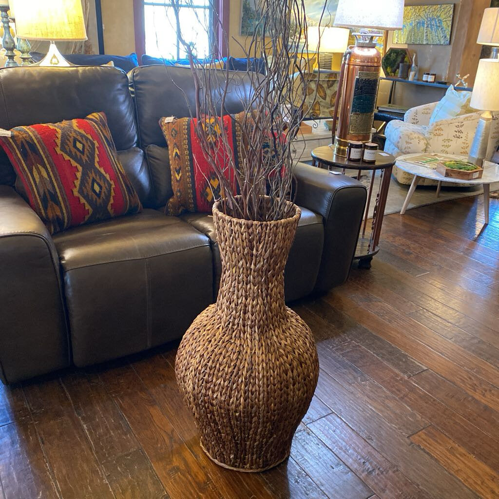 Wicker Pot With Willow Branches
