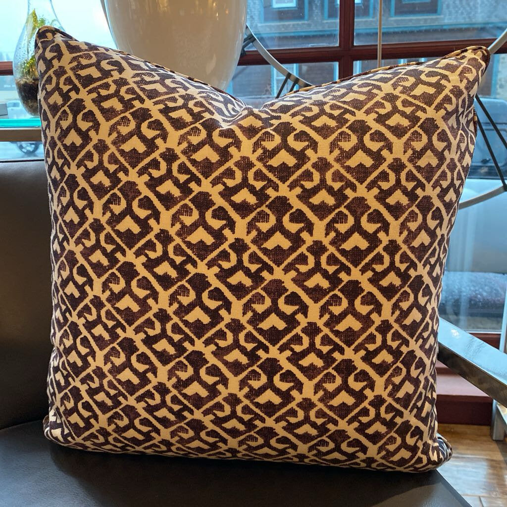 Custom Down Filled Purple And White Patterned Pillow