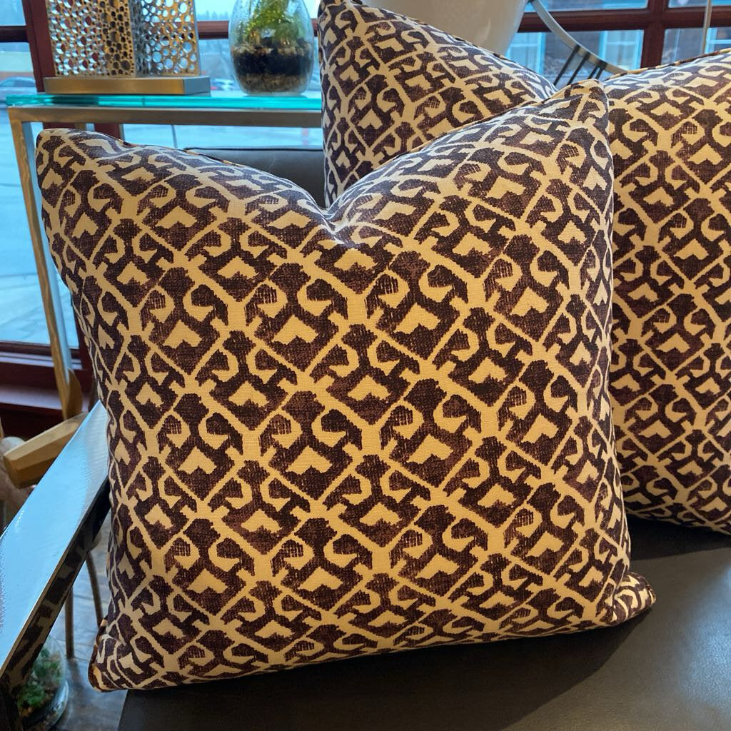 Custom Down Filled Purple And White Patterned Pillow