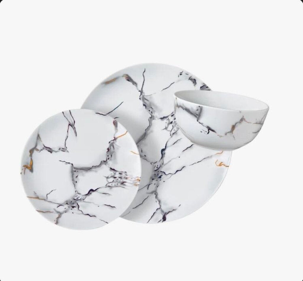 Godinger Rayo Marble Design Dinnerware - Set Of 10