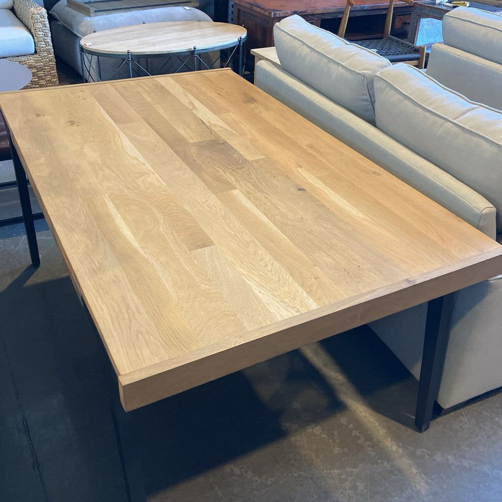 Crate & Barrel White Oak Extendable Dining Table