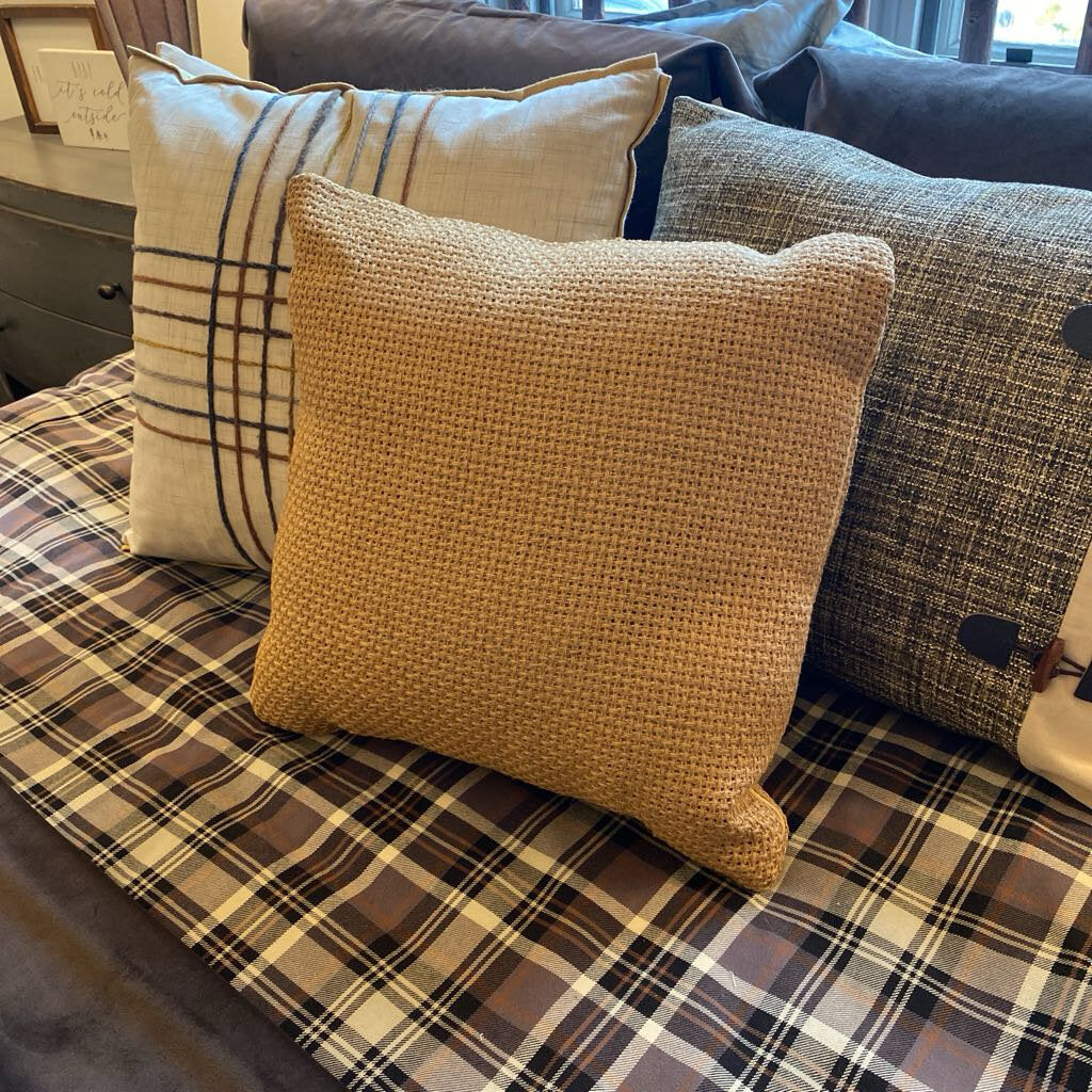 Tan Woven Pillow
