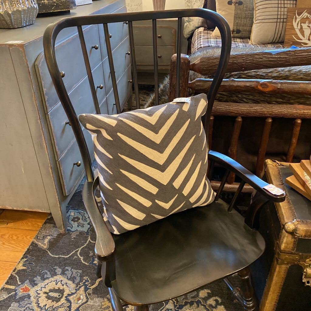 Grey & White Chevron Pillow