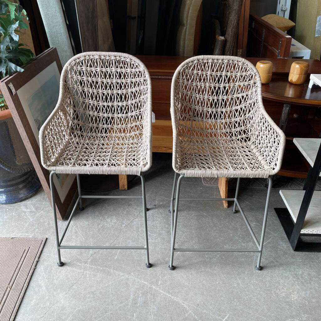 Four Hands Bandera Outdoor Woven Counter Stools - Set of 2