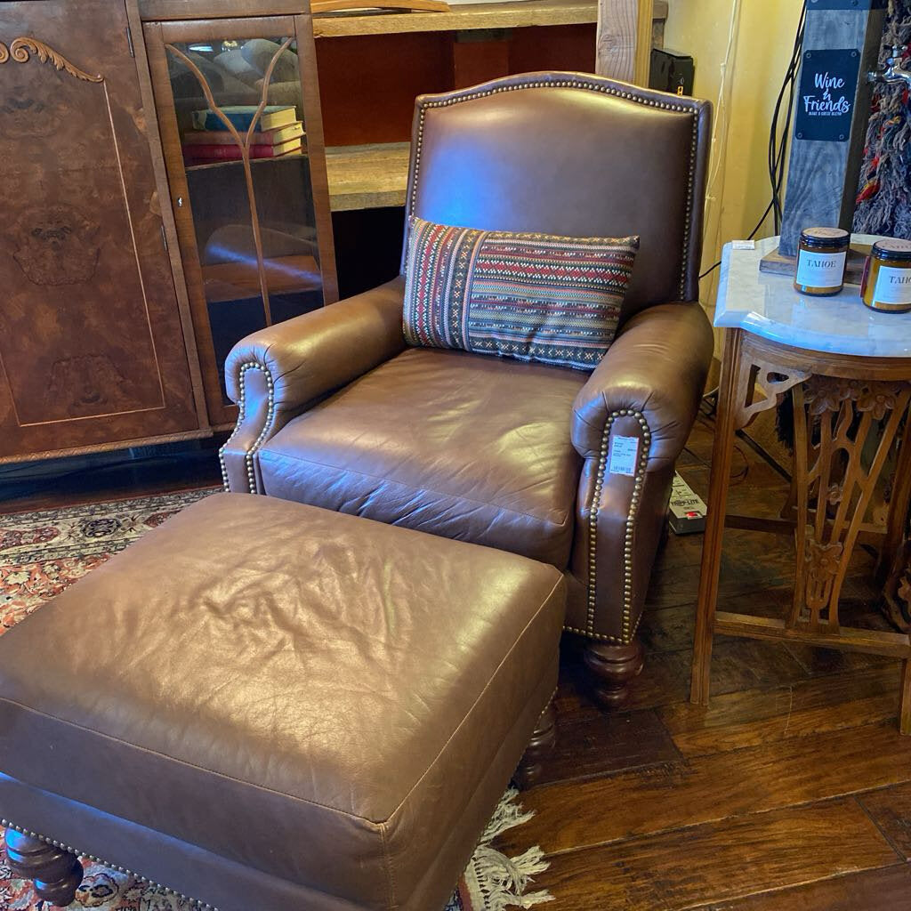 Leather Chair And Ottoman