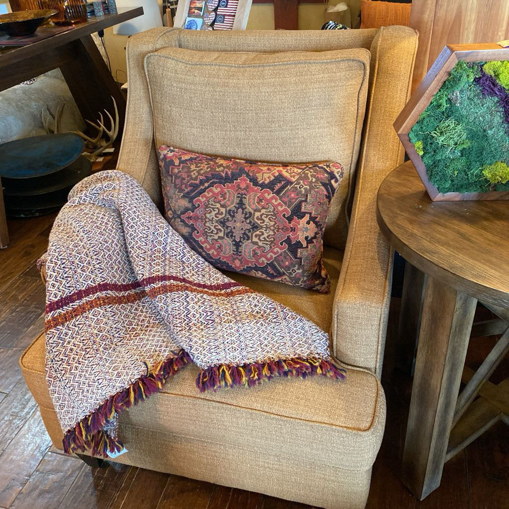 Hand Woven Shetland Wool Plaid Throw Blanket