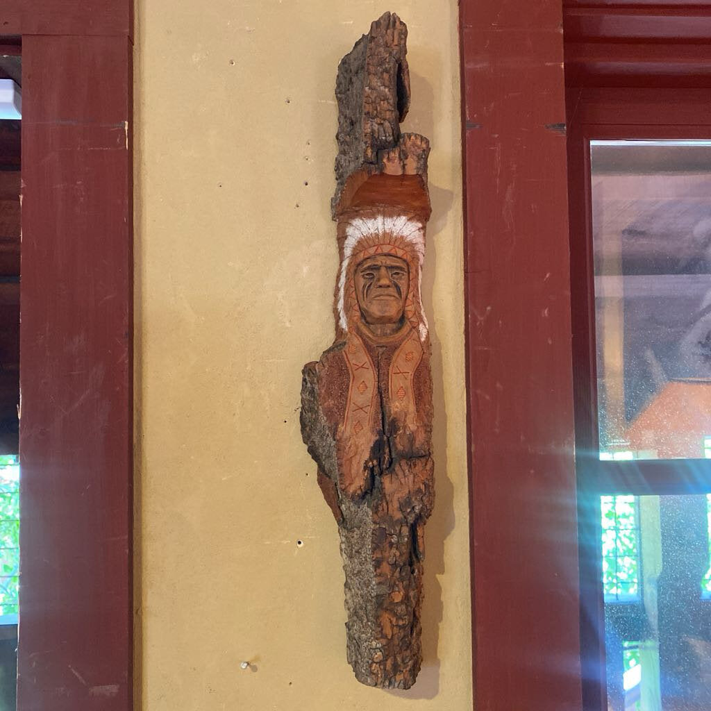 Hand Carved Native American Chief - By T. Cron