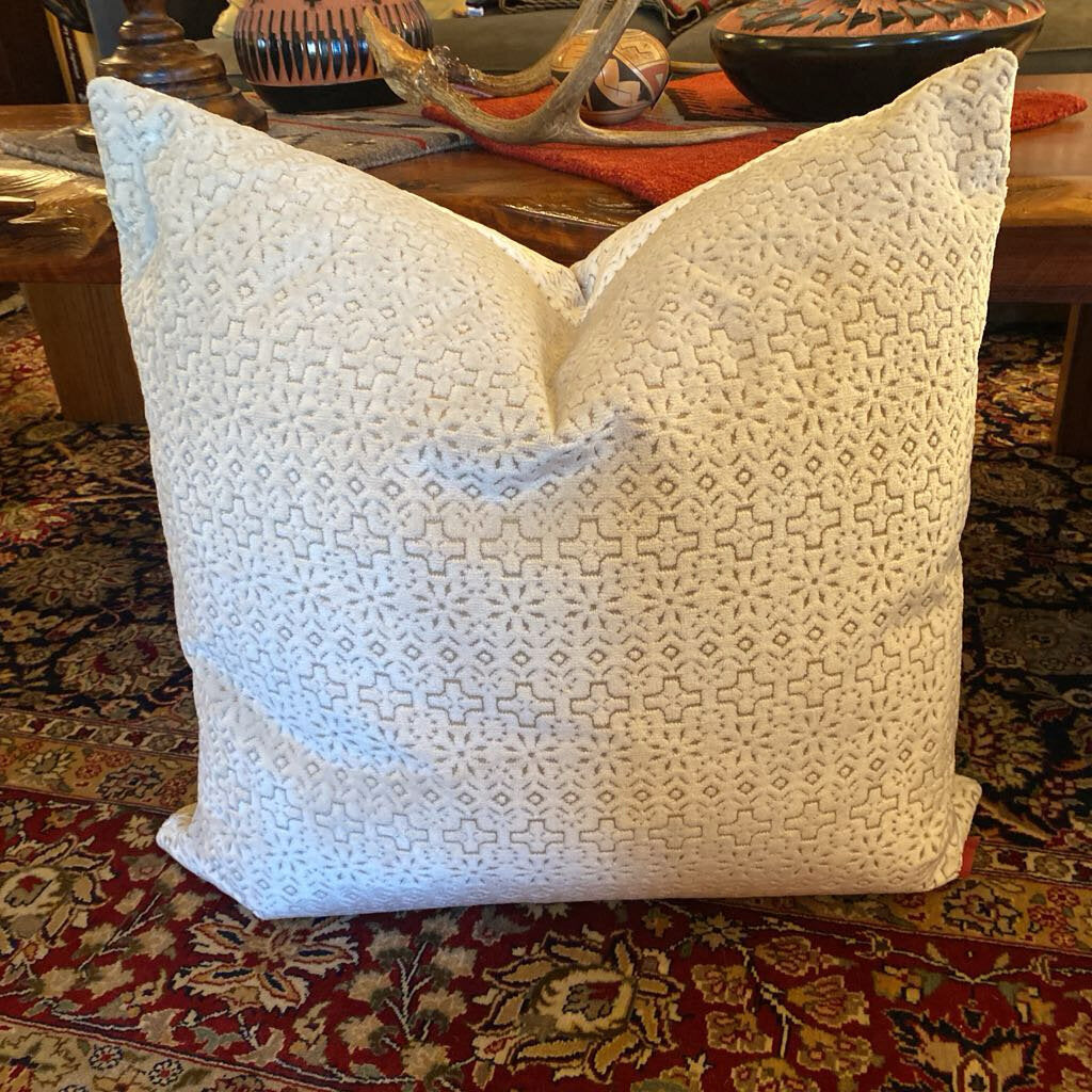 White On White Patterned Pillow