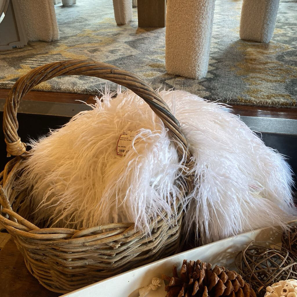 White Faux Fur Runner