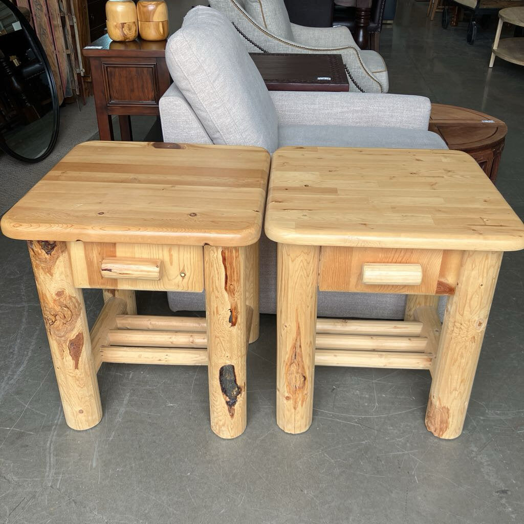 Pine Nightstands Set of 2