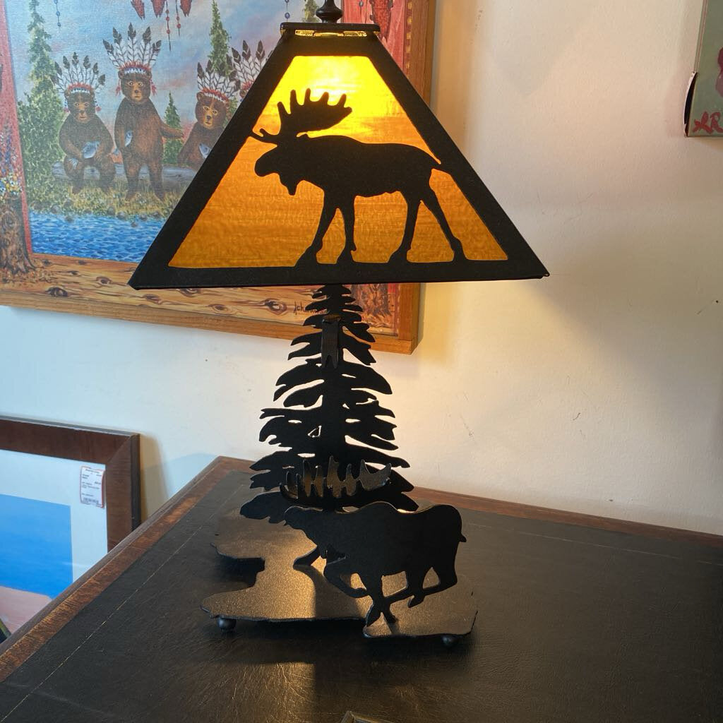 Moose Lamp With Craftsman Style Shade