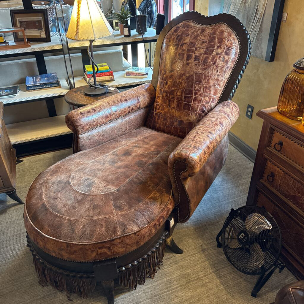 Jorge Kurezyn Furniture Custom Leather And Hide Chaise Lounge