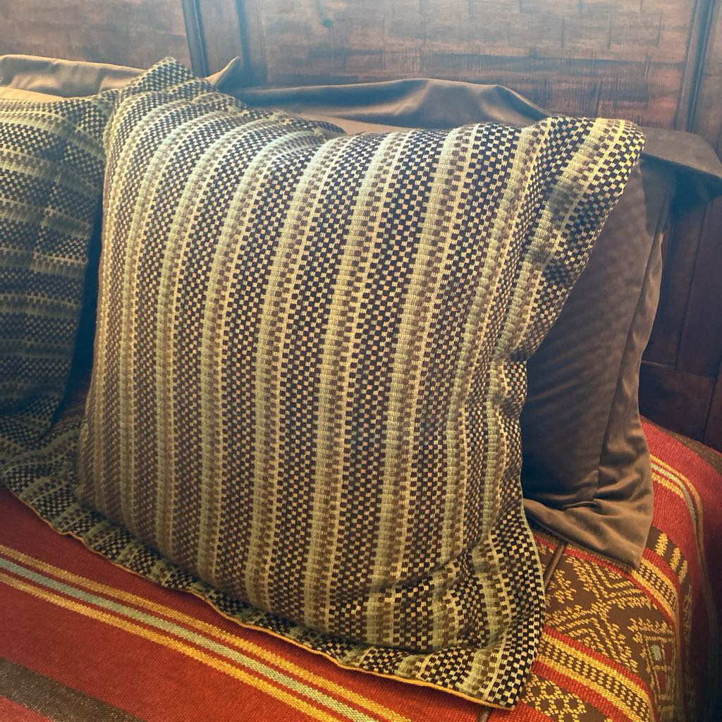 Western Turquoise Striped Euro Pillow Sham