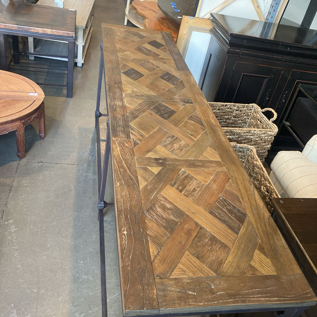 Pottery Barn Parquet Reclaimed Wood Console
