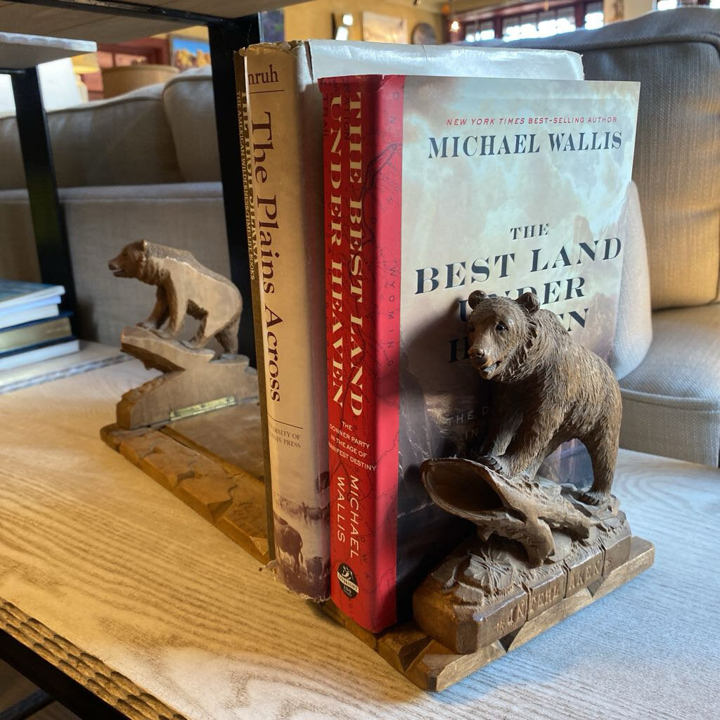 Vintage Wood Carved Book Holder