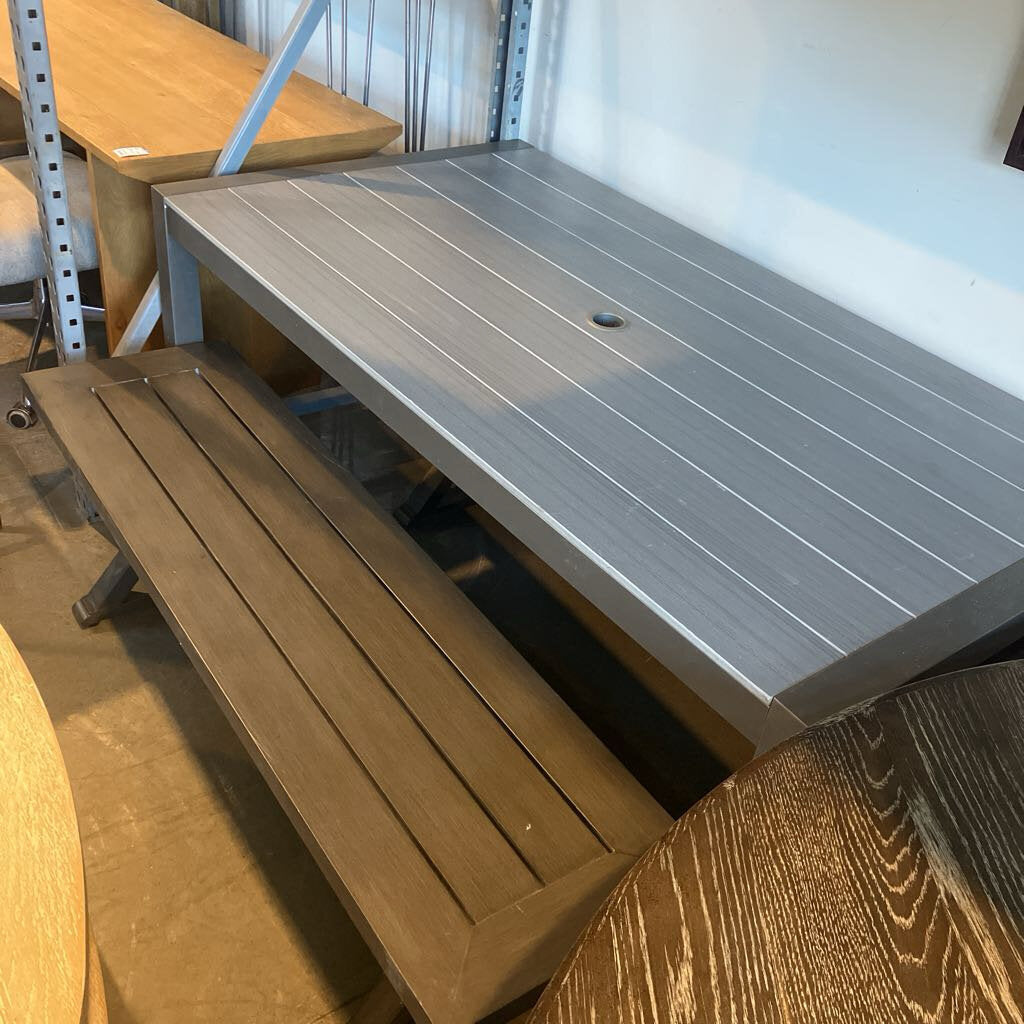Outdoor Metal Dining Table w/ 2 Benches