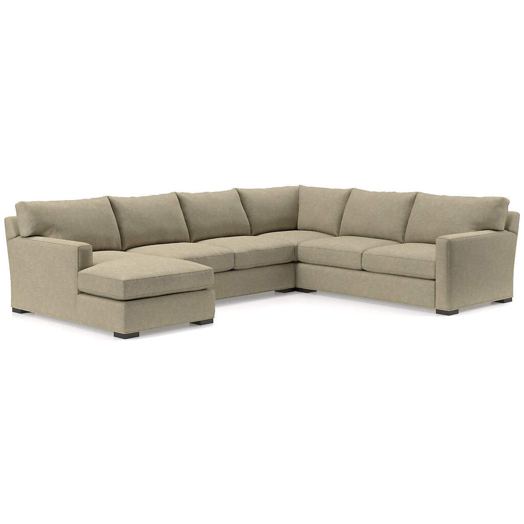 Crate & Barrel Axis 4 Piece L Shaped Sofa With Chaise In Microfiber
