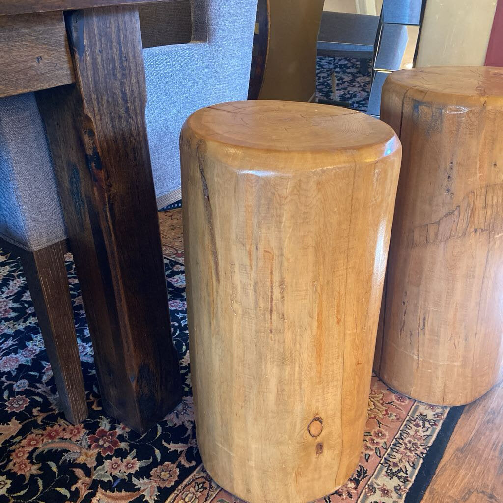 Wood Log Side Drink Table