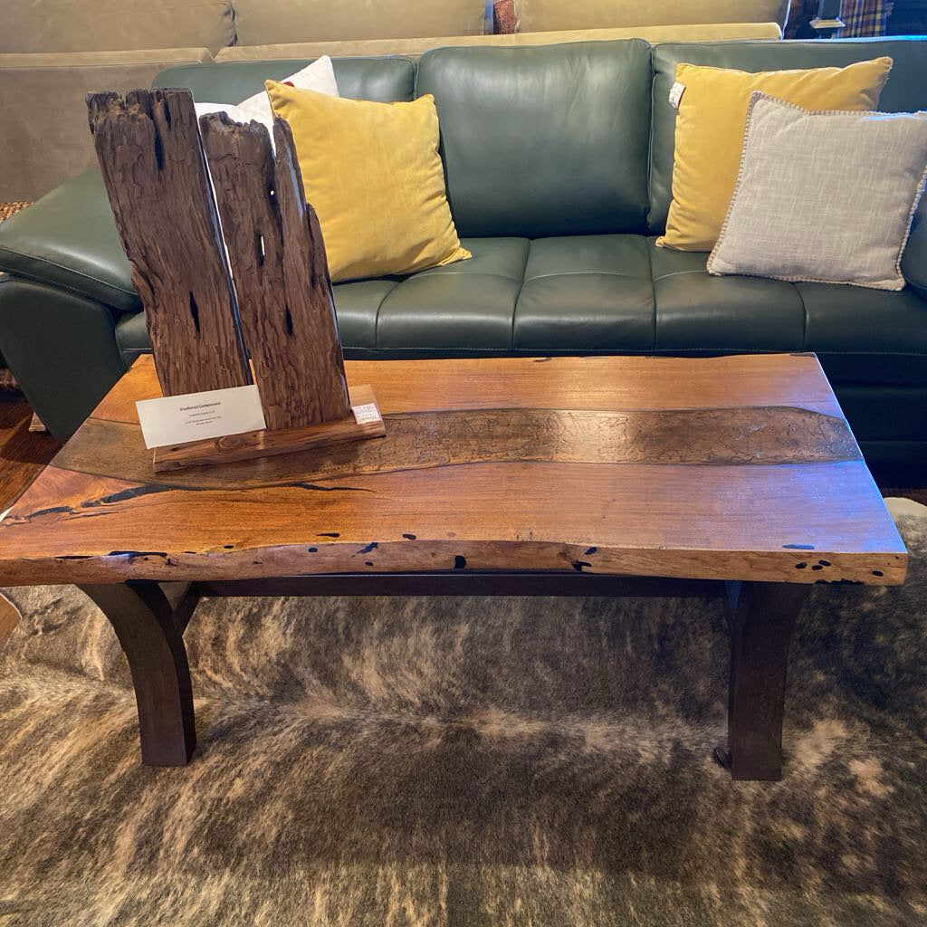 Live Edge Coffee Table With River Inlay