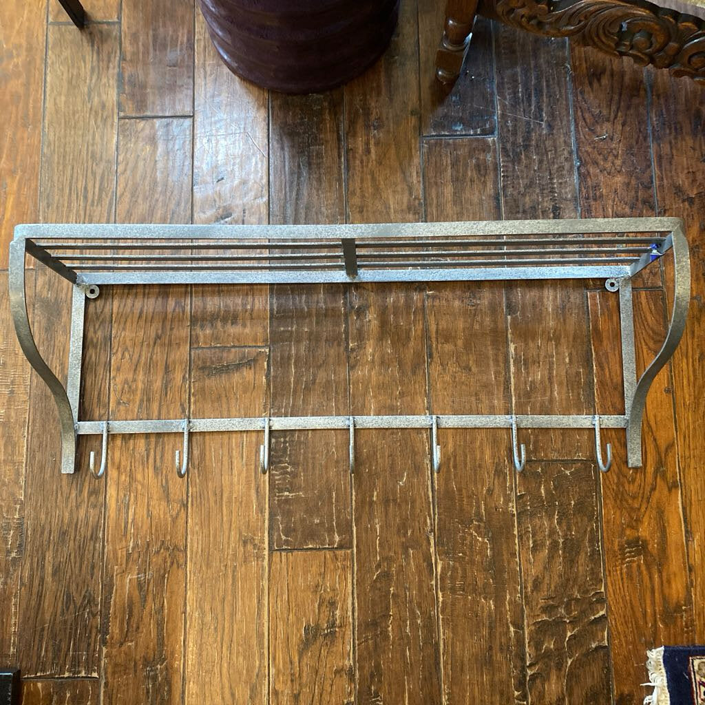 Metal Coat Rack With Shelf