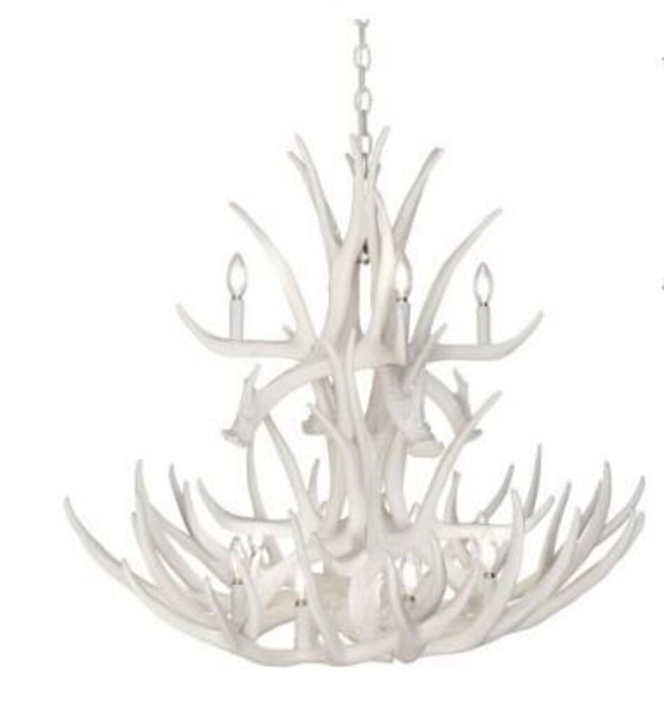 White Antler Chandelier